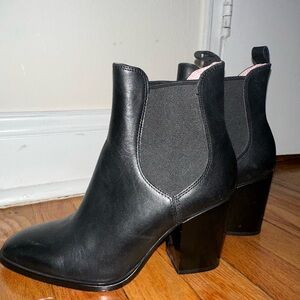 Zara Black Leather Ankle Boots